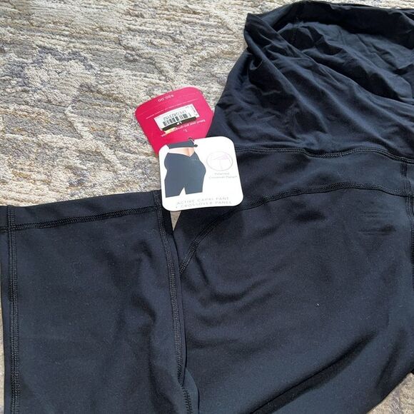 Isabel maternity women’s cross over panel active capri pant large NWT BLACK - Picture 10 of 14